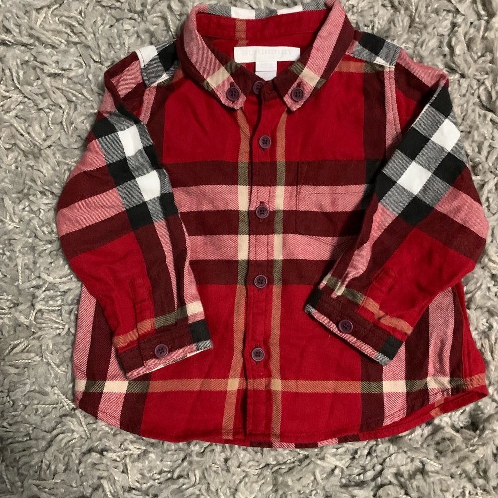 Burberry plaid shirt 3 month